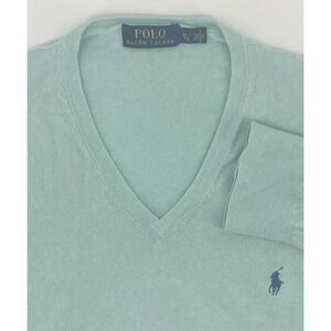Polo Ralph Lauren V-Neck Long Sleeve Sweater Mens XL Light Green